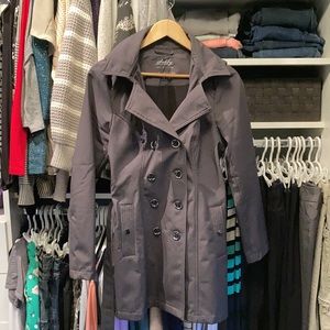 Gray Knee Length Jacket